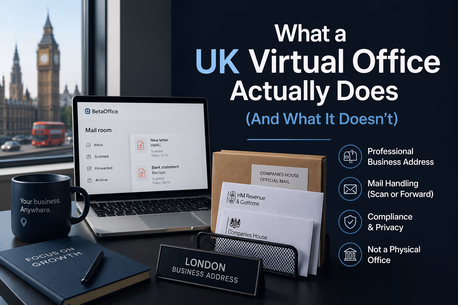 What a UK Virtual Office Actually Does (And What It Doesn’t)