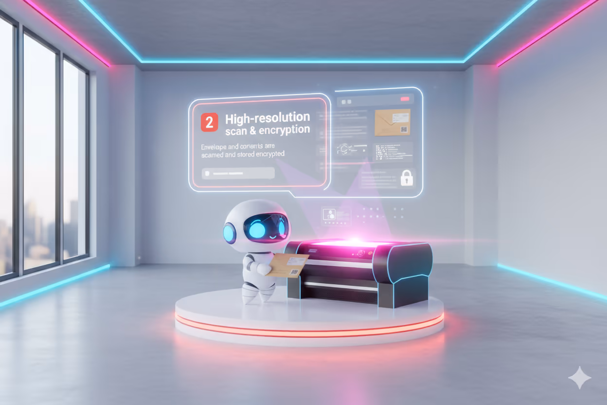 Secure mail scanning for virtual office users